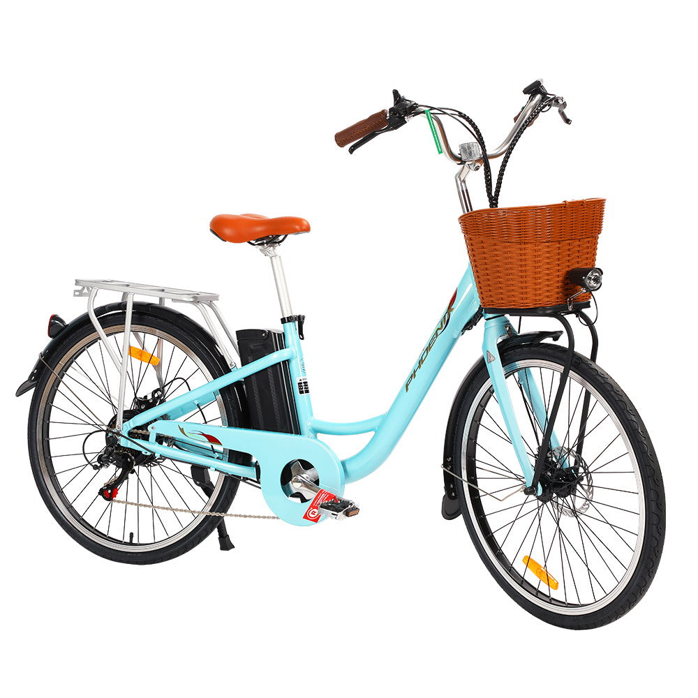 Phoenix 26 Inch Electric Bike Urban Bicycle eBike Removable Battery Blue EBIKE-CITY-26-BL-BAS
