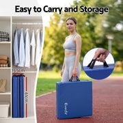 Everfit 180x60cm Gymnastics Mats Folding Exercise Floor Mat Portable 3 Fold Tumbling Mat Blue
