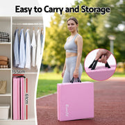 Everfit 180x60cm Gymnastics Mats Folding Exercise Floor Mat Portable 3 Fold Tumbling Mat Pink