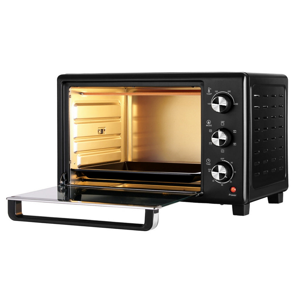 Devanti 30L Convection Oven Electric Fryer Ovens 1600W ECO-B-NHP-30L-BK