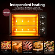Devanti 30L Convection Oven Electric Fryer Ovens 1600W ECO-B-NHP-30L-BK