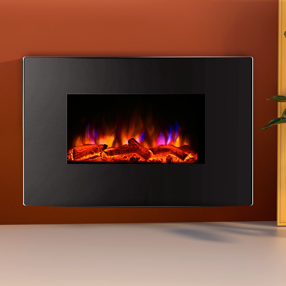 Devanti Electric Fireplace Fire Heater 2000W EFL-B-159-2000-BK