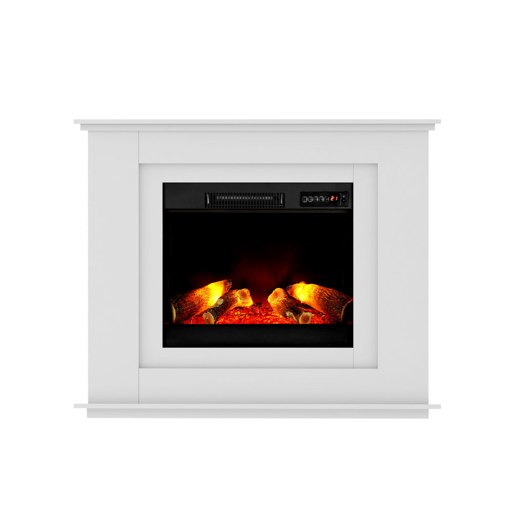 Devanti Electric Fireplace Fire Heater 2000W White EFL-B-2000-FRAME-WH