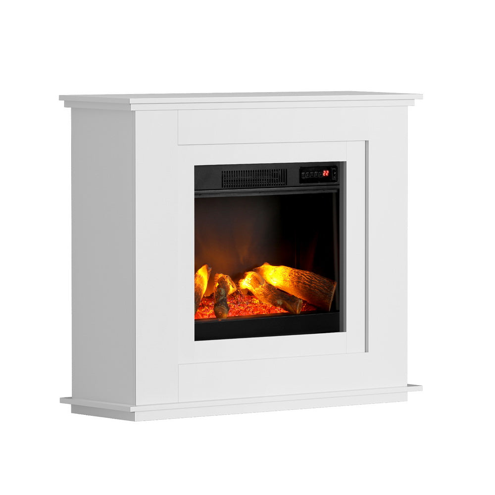 Devanti Electric Fireplace Fire Heater 2000W White EFL-B-2000-FRAME-WH