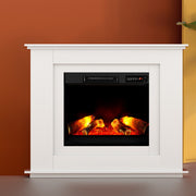 Devanti Electric Fireplace Fire Heater 2000W White EFL-B-2000-FRAME-WH