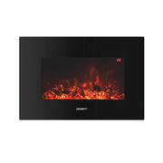 Devanti Electric Fireplace Fire Heater 2000W Black EFL-D-03B-2000-BK