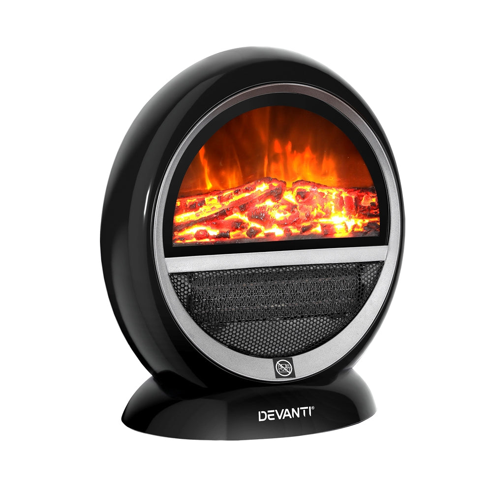 Devanti Electric Fireplace Fire Heaters 1500W EFL-D-09-1500-BK