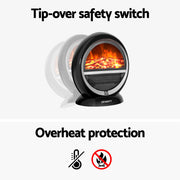 Devanti Electric Fireplace Fire Heaters 1500W EFL-D-09-1500-BK