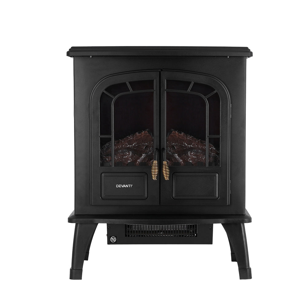 Devanti Electric Fireplace Fire Heaters 2000W EFL-D-11B-1800-BK