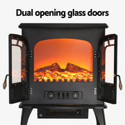 Devanti Electric Fireplace Fire Heaters 2000W EFL-D-11B-1800-BK
