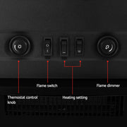 Devanti Electric Fireplace Fire Heaters 2000W EFL-D-11B-1800-BK