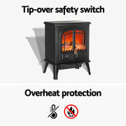 Devanti Electric Fireplace Fire Heaters 2000W EFL-D-11B-1800-BK