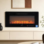 Devanti Electric Fireplace Fire Heater Wall Mounted Insert 3D Flame 1800W Remote Control EFL-D-YH23-2000-BK