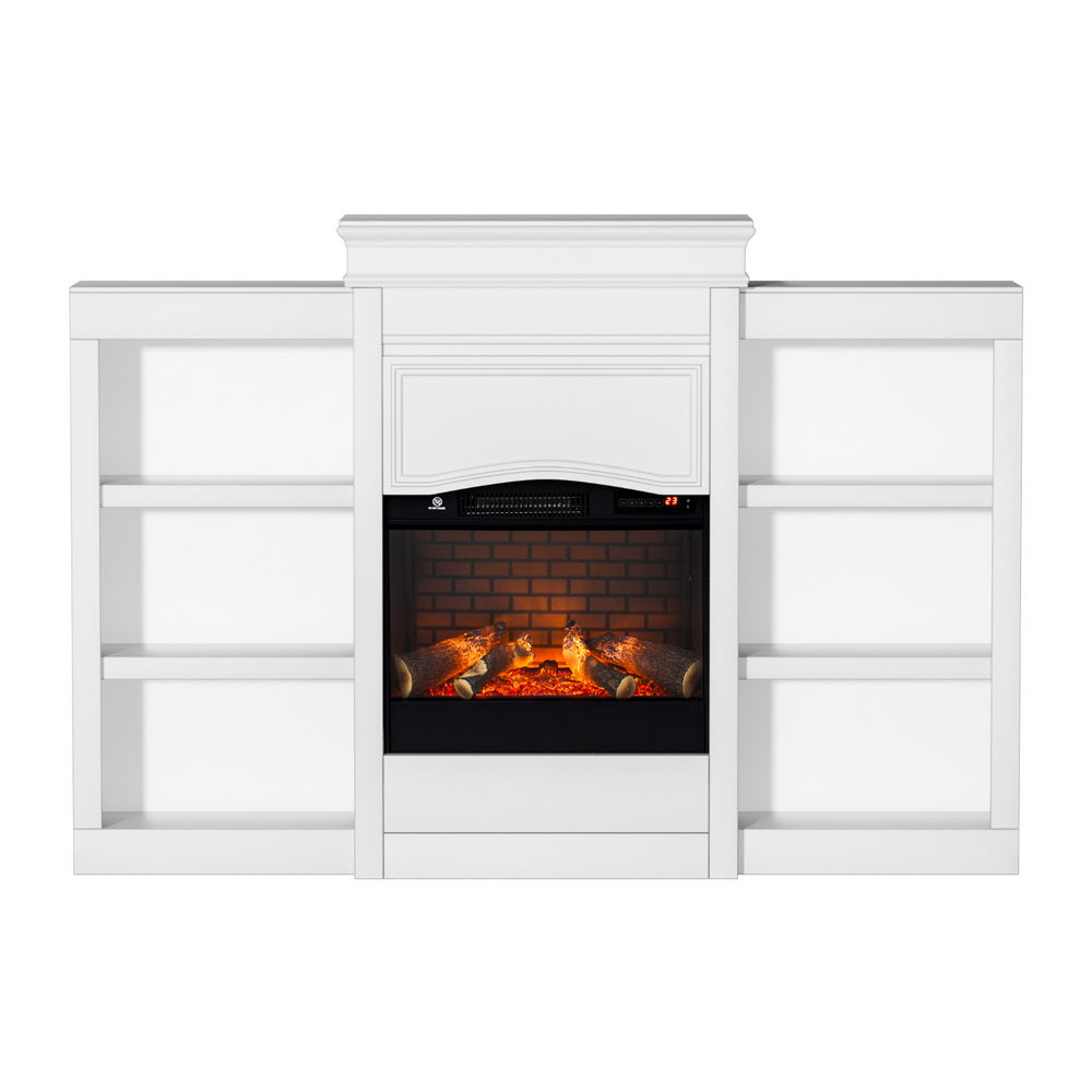 Devanti 2000W Electric Fireplace Fire Heater White EFL-XL-FRAME-WH-AB