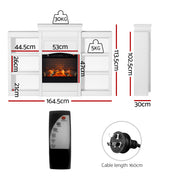 Devanti 2000W Electric Fireplace Fire Heater White EFL-XL-FRAME-WH-AB