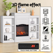 Devanti 2000W Electric Fireplace Fire Heater White EFL-XL-FRAME-WH-AB