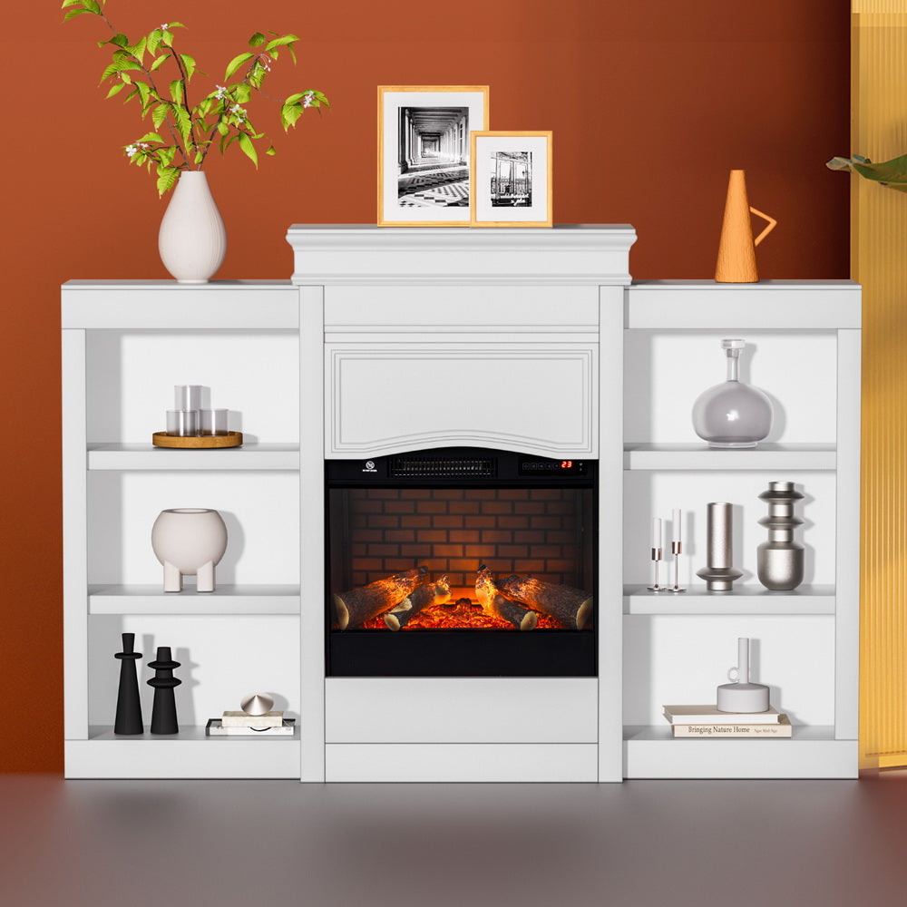 Devanti 2000W Electric Fireplace Fire Heater White EFL-XL-FRAME-WH-AB