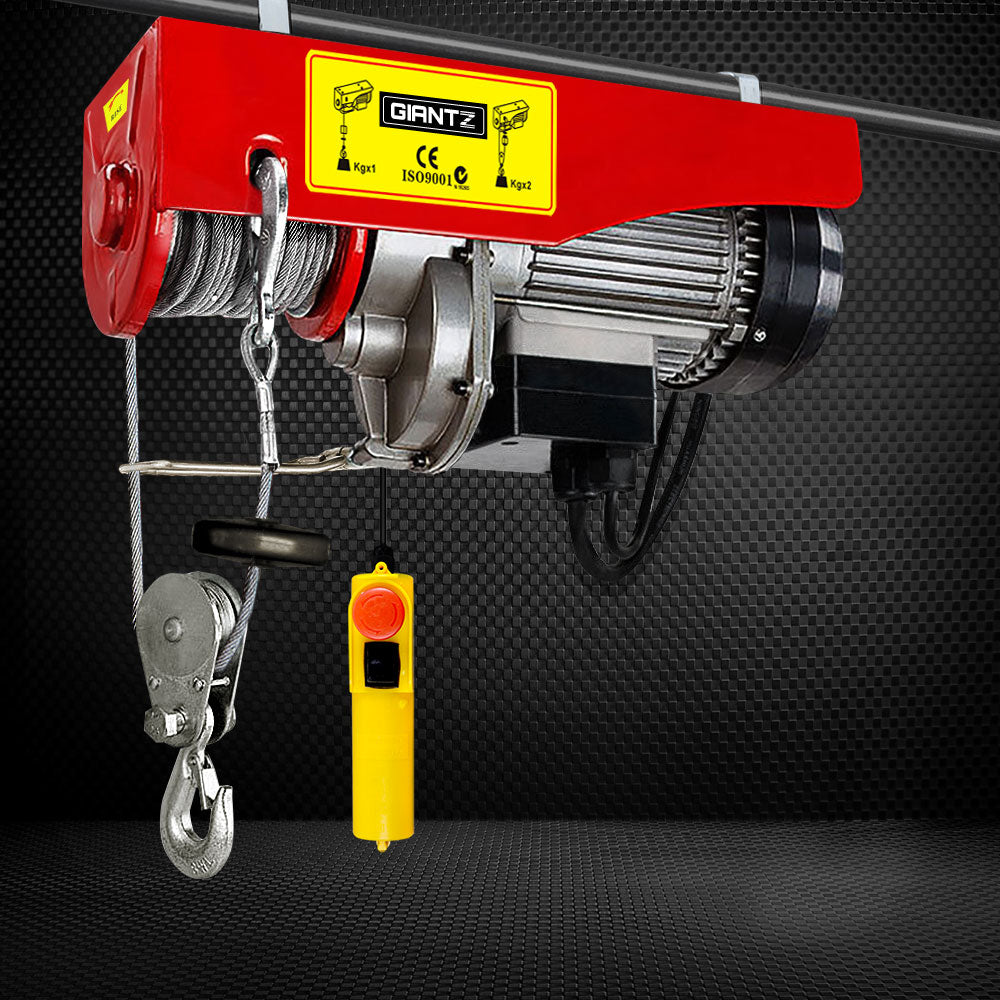 Giantz Electric Hoist Winch 400/800KG Cable 20M Rope Tool Remote Chain Lifting EH-15M-PA800A