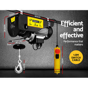 Giantz Electric Hoist Winch 500/1000KG Cable 20M Rope Tool Remote Chain Lifting EH-18M-1000A