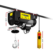 Giantz Electric Hoist Winch 400/800KG Cable 18M Rope Tool Remote Chain Lifting EH-18M-PA800A