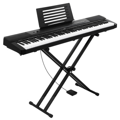Alpha 88 Keys Electronic Piano Keyboard Digital Electric w/ Stand Sustain Pedal EK-DP-881-BK-X