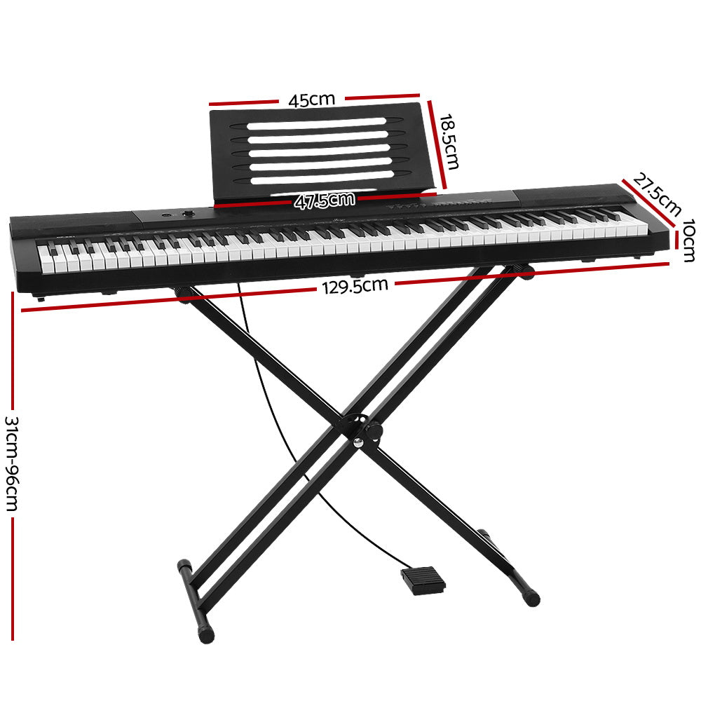 Alpha 88 Keys Electronic Piano Keyboard Digital Electric w/ Stand Sustain Pedal EK-DP-881-BK-X