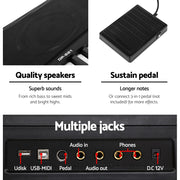 Alpha 88 Keys Electronic Piano Keyboard Digital Electric w/ Stand Sustain Pedal EK-DP-881-BK-X