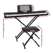 Alpha 88 Keys Electronic Piano Keyboard Digital Electric w/ Stand Stool Pedal EK-DP-881-BK-X-B01