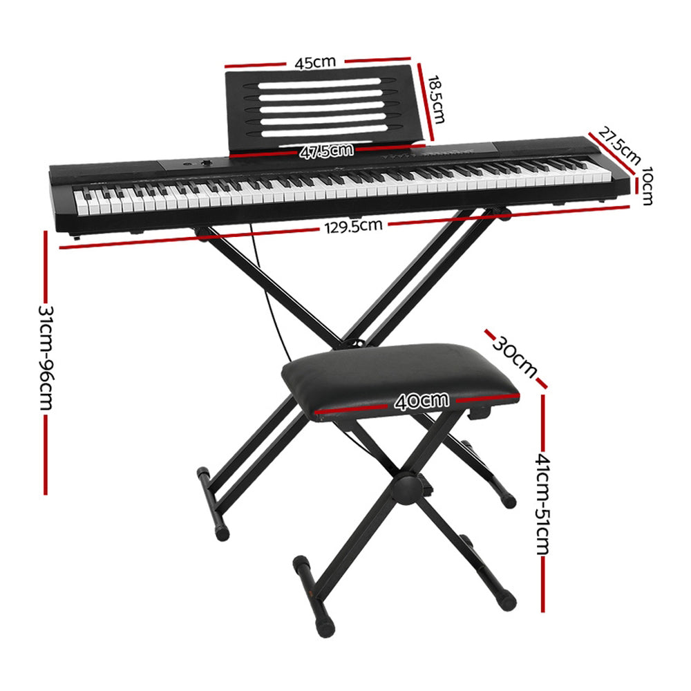 Alpha 88 Keys Electronic Piano Keyboard Digital Electric w/ Stand Stool Pedal EK-DP-881-BK-X-B01
