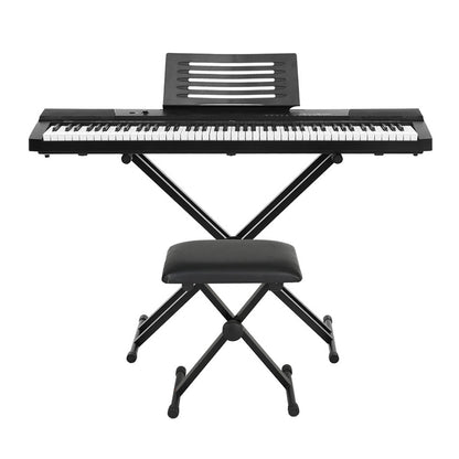 Alpha 88 Keys Electronic Piano Keyboard Digital Electric w/ Stand Stool Pedal EK-DP-881-BK-X-B01