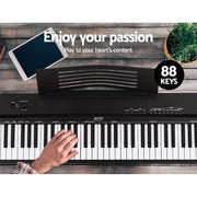 Alpha 88 Keys Electronic Piano Keyboard Digital Electric w/ Stand Stool Pedal EK-DP-881-BK-X-B01