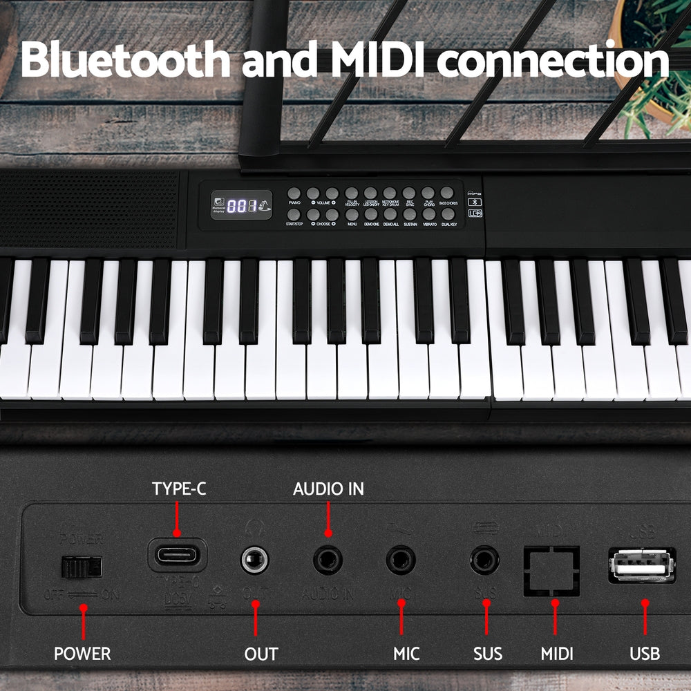 Alpha 61 Keys Foldable Electronic Piano Keyboard Digital Electric w/ Carry Bag EK-FOLD-666-BK