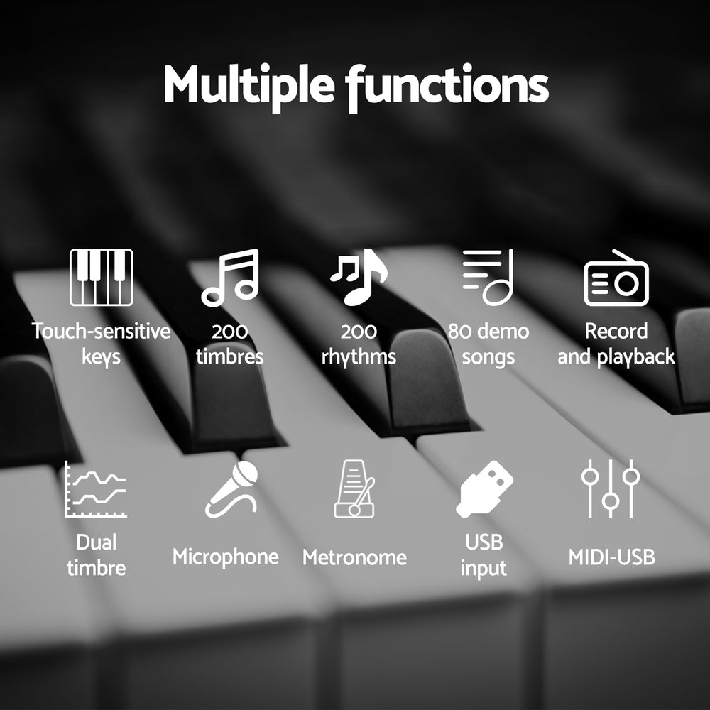 Alpha 61 Keys Foldable Electronic Piano Keyboard Digital Electric w/ Carry Bag EK-FOLD-666-BK