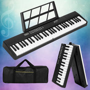 Alpha 61 Keys Foldable Electronic Piano Keyboard Digital Electric w/ Carry Bag EK-FOLD-666-BK