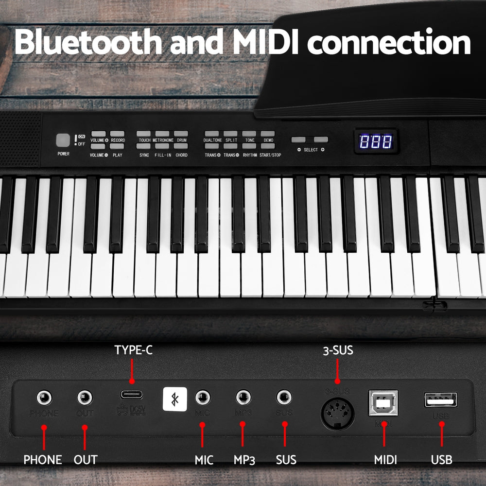 Alpha 88 Keys Foldable Electronic Piano Keyboard Digital Electric w/ Carry Bag EK-FOLD-81-BK
