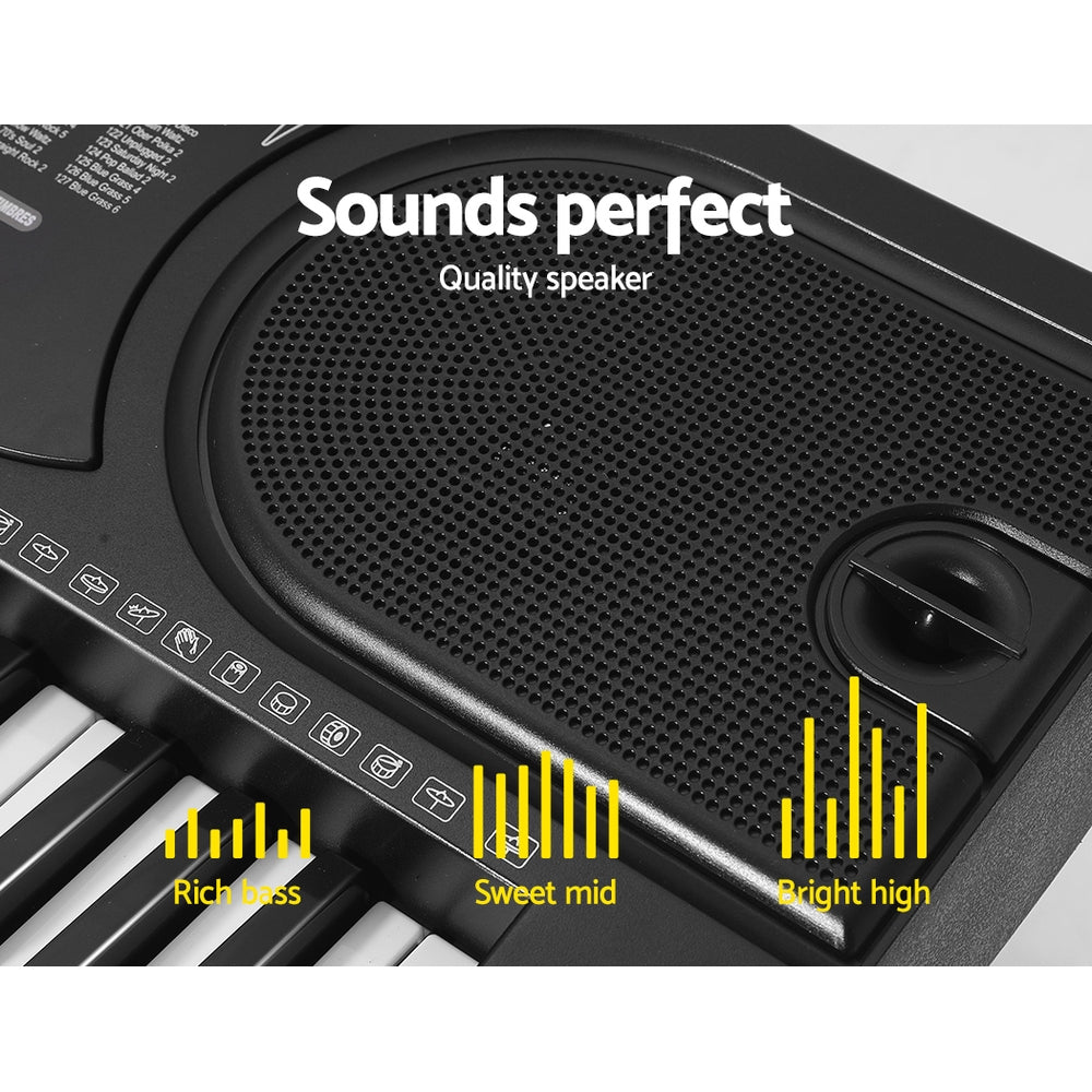 Alpha 61 Keys Electronic Piano Keyboard Digital Electric w/ Stand Beginner Black EK-JK-60-BK-H