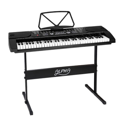 Alpha 61 Keys Electronic Piano Keyboard Digital Electric w/ Stand Beginner Black EK-JK-60-BK-H