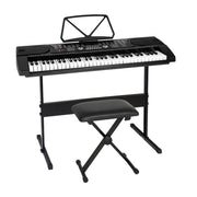 Alpha 61 Keys Electronic Piano Keyboard Digital Electric w/ Stand Stool Black EK-JK-60-BK-H-B01
