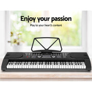 Alpha 61 Keys Electronic Piano Keyboard Digital Electric w/ Stand Stool Black EK-JK-60-BK-H-B01