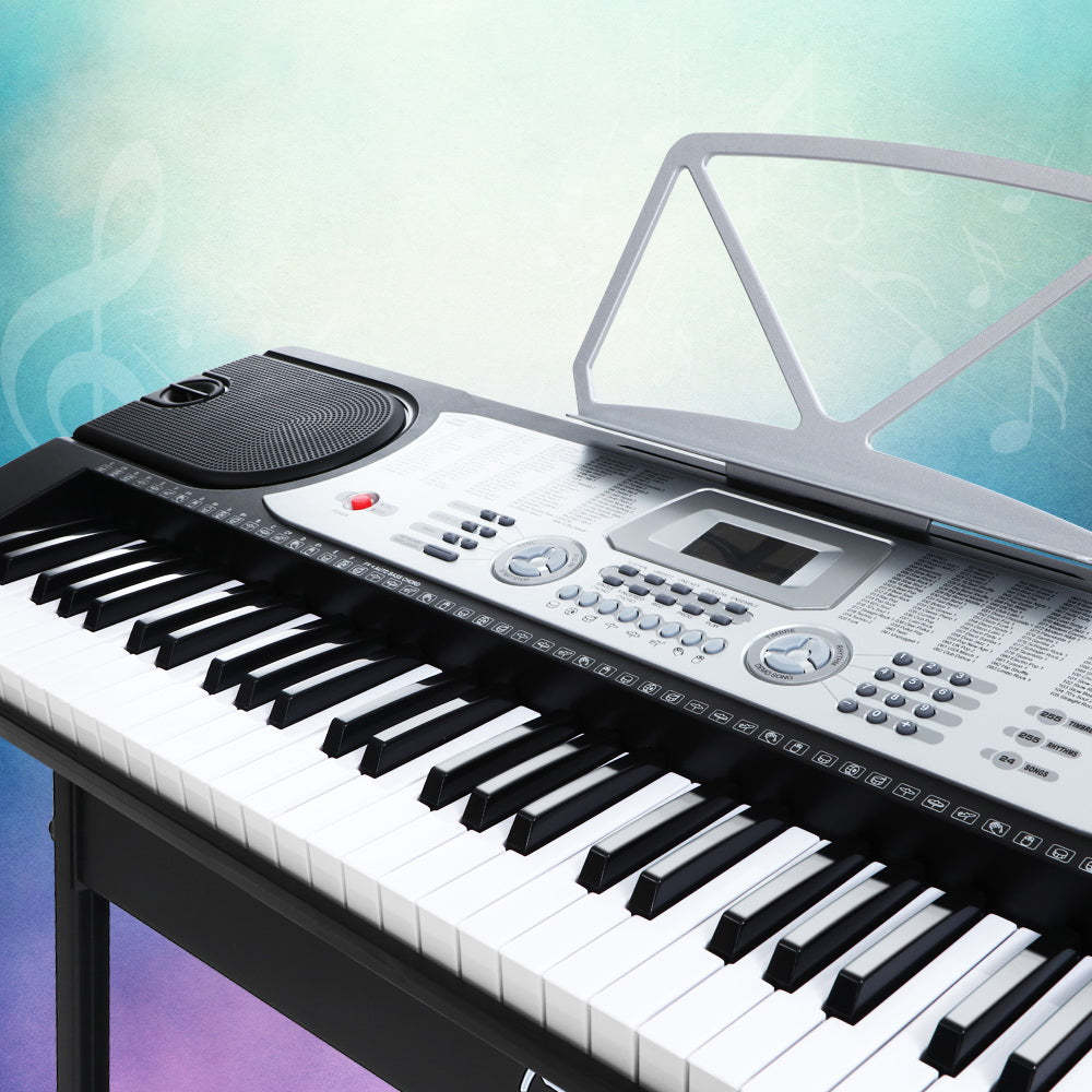Alpha 61 Keys Electronic Piano Keyboard Digital Electric w/ Stand Beginner Silver EK-JK-60-SL-H