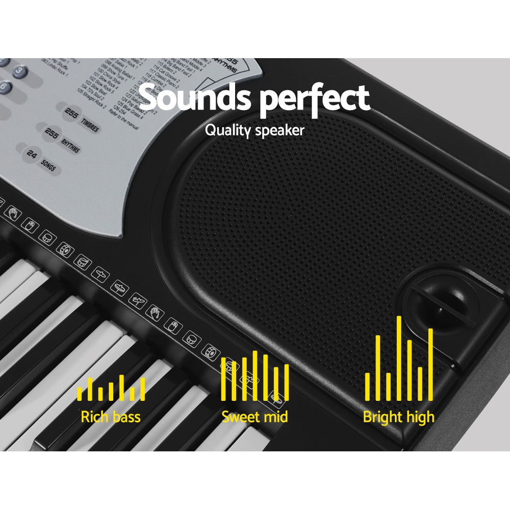 Alpha 61 Keys Electronic Piano Keyboard Digital Electric w/ Stand Beginner Silver EK-JK-60-SL-H