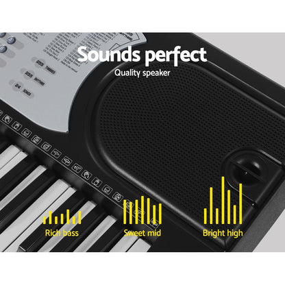 Alpha 61 Keys Electronic Piano Keyboard Digital Electric w/ Stand Beginner Silver EK-JK-60-SL-H
