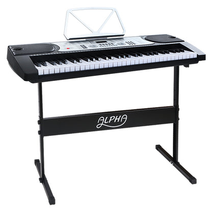 Alpha 61 Keys Electronic Piano Keyboard Digital Electric w/ Stand Beginner Silver EK-JK-60-SL-H