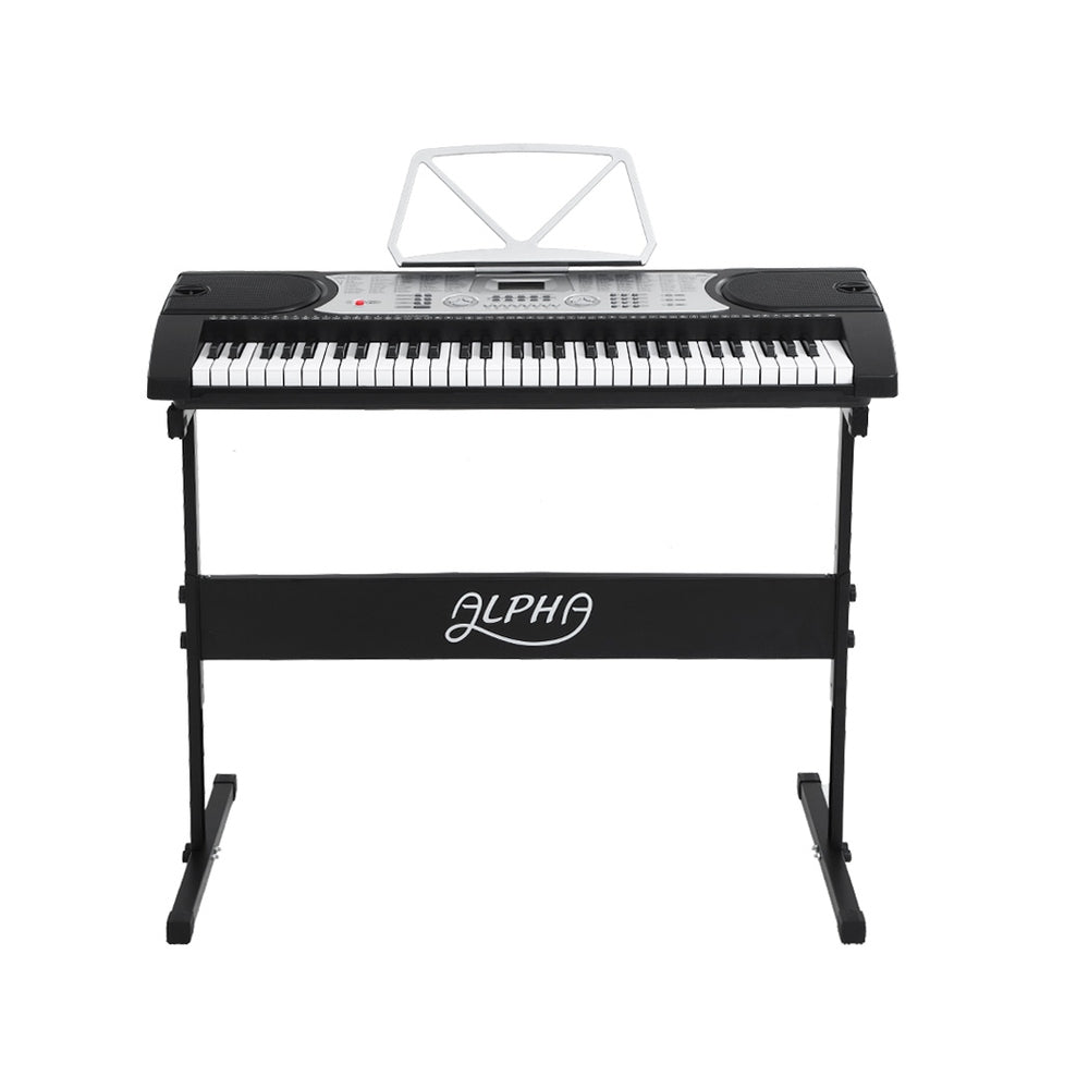 Alpha 61 Keys Electronic Piano Keyboard Digital Electric w/ Stand Stool Silver EK-JK-60-SL-H-B01