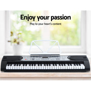 Alpha 61 Keys Electronic Piano Keyboard Digital Electric w/ Stand Stool Silver EK-JK-60-SL-H-B01