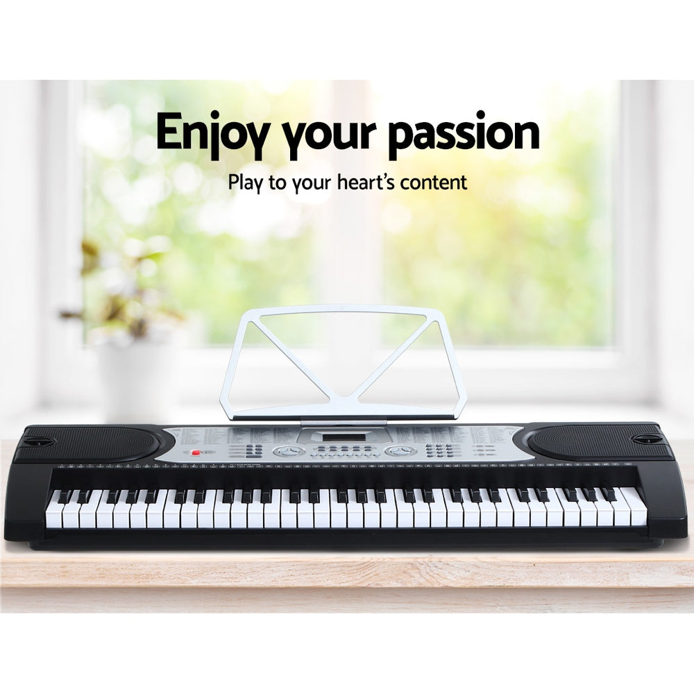 Alpha 61 Keys Electronic Piano Keyboard Digital Electric w/ Stand Stool Silver EK-JK-60-SL-H-B01