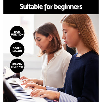 Alpha 61 Keys Electronic Piano Keyboard Digital Electric w/ Stand Touch Sensitive EK-JK-62-BK-H