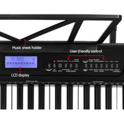 Alpha 61 Keys Electronic Piano Keyboard Digital Electric w/ Stand Stool Touch EK-JK-62-BK-H-B01