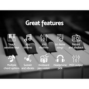 Alpha 61 Keys Electronic Piano Keyboard Digital Electric w/ Stand Stool Touch EK-JK-62-BK-H-B01