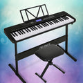 Alpha 61 Keys Electronic Piano Keyboard Digital Electric w/ Stand Stool Touch EK-JK-62-BK-H-B01